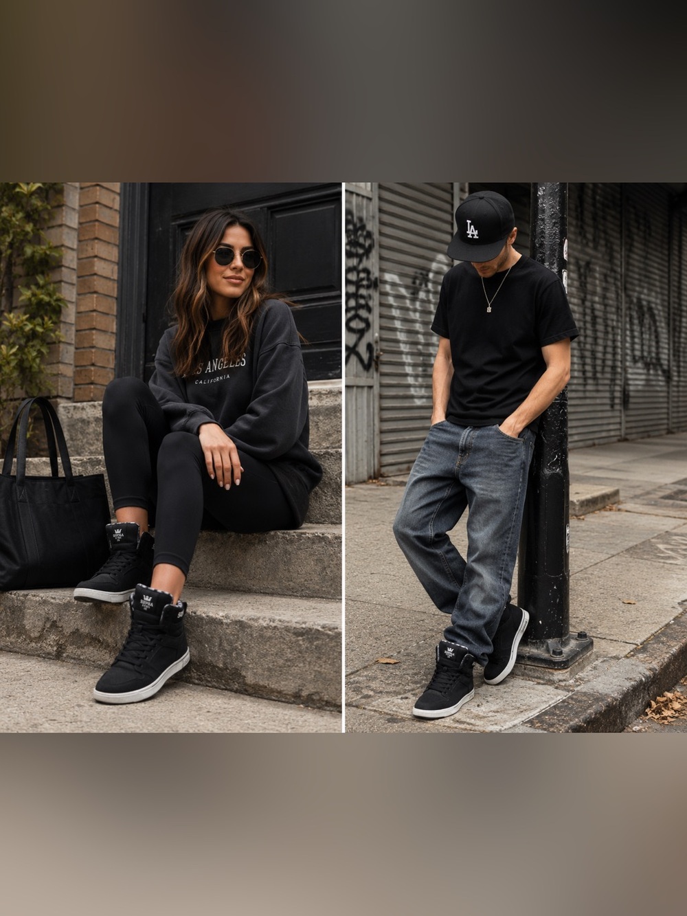 Supra Black High-Top Sneakers | Vintage Retro | Excellent Pre-Owned